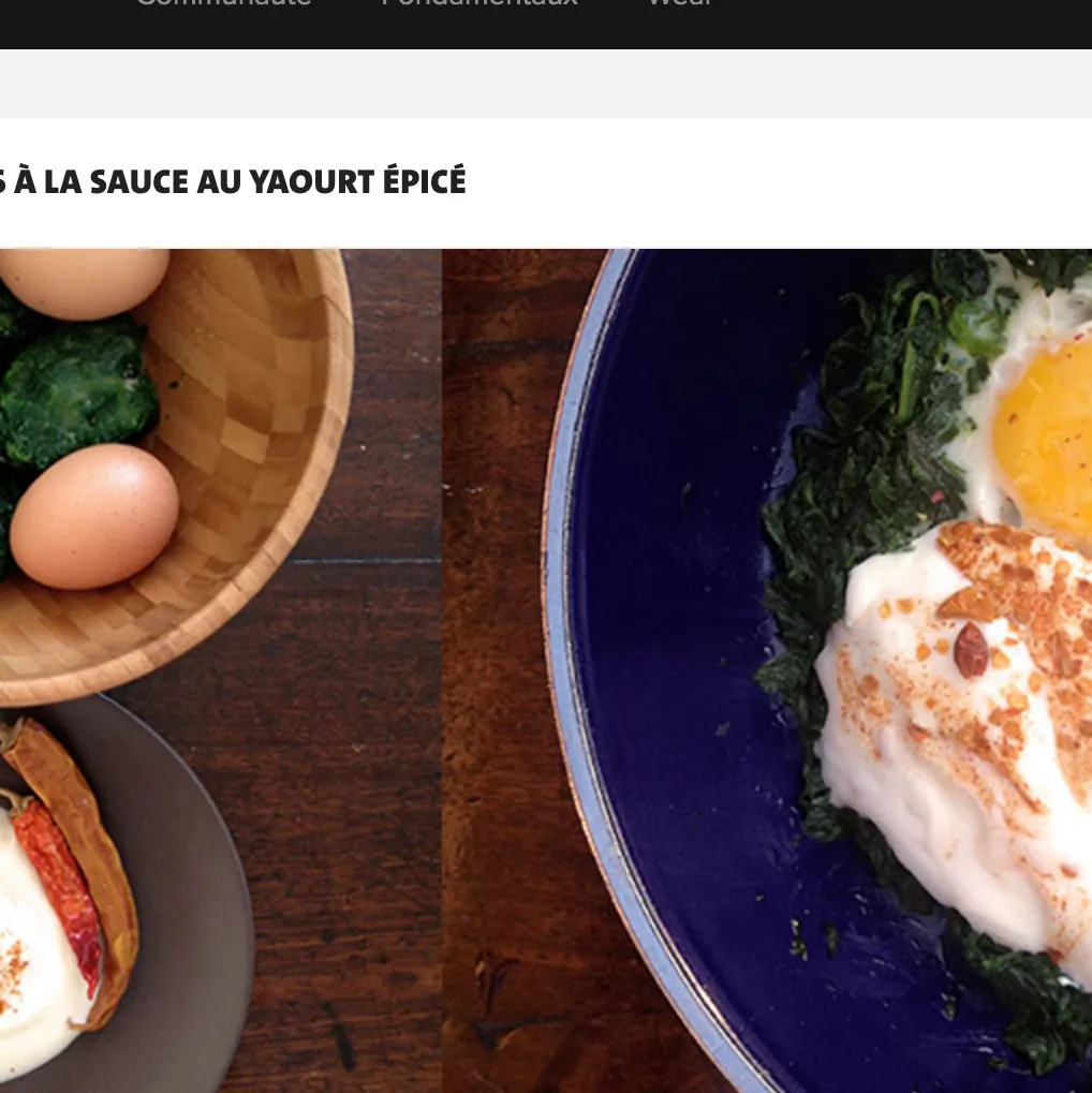 CEUFS AUX EPINARDS A LA SAUCE AU YAOURT EPICE