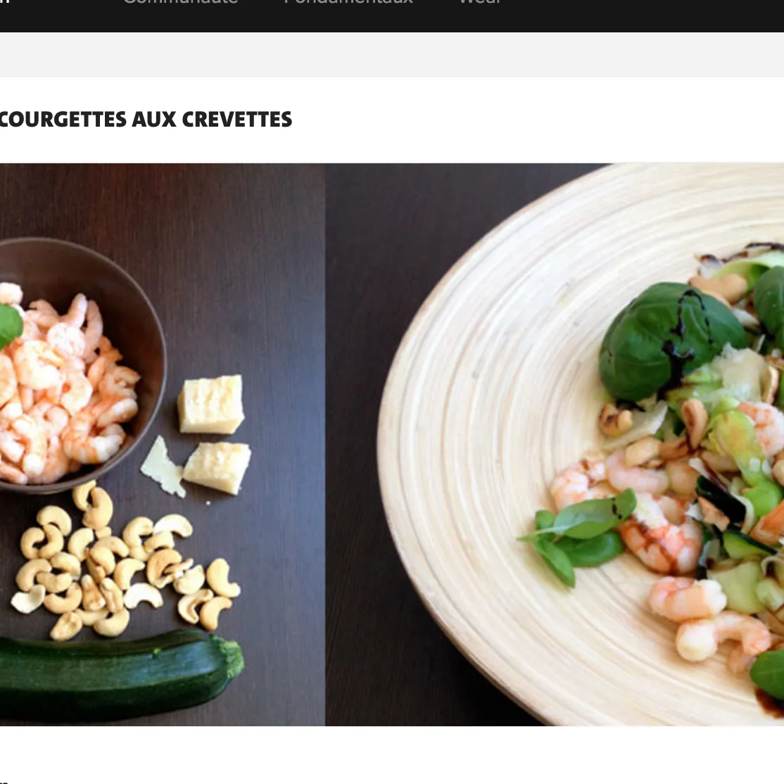 TAGLIATELLES DE COURGETTES AUX CREVETTES